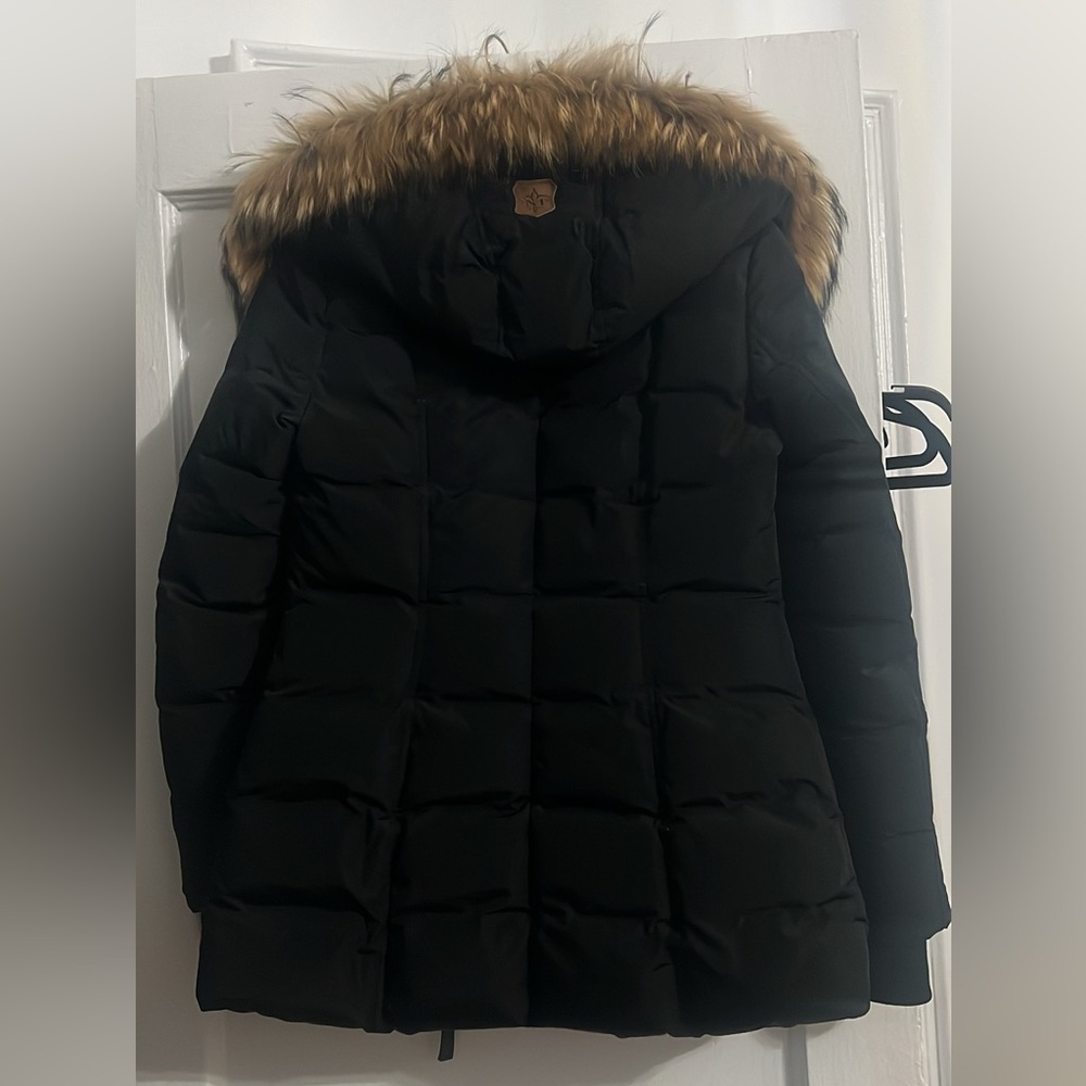 Mackage Black Puffer Jacket with Fur Trim - Picture 5 of 5